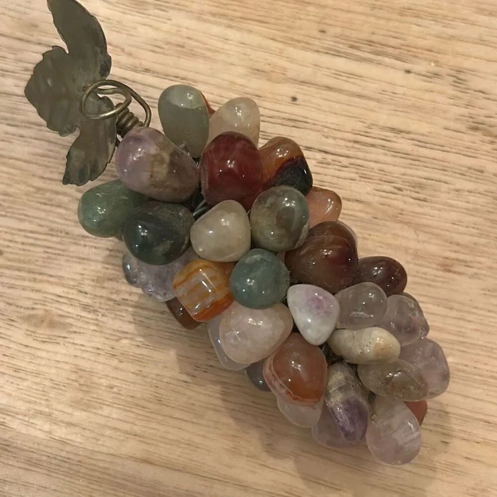 Mid-century modern gemstone grapes agate amethyst